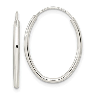 Sterling Silver Polished Endless Oval Hoop Earrings (Style QE15820)