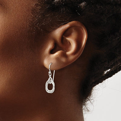 Sterling Silver Polished Intertwined Circles Dangle Earrings, 29.52 x 12.9mm
