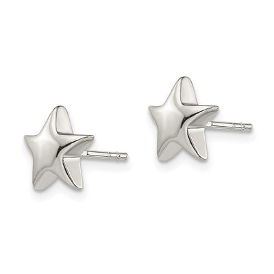 Sterling Silver Star Earrings, 12 x 11mm