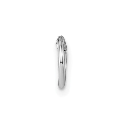 Sterling Silver Rhodium-plated Polished Single Cartilage Hoop Earring, 8.15 x 8.15mm