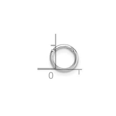 Sterling Silver Rhodium-plated Polished Single Cartilage Hoop Earring, 8.15 x 8.15mm