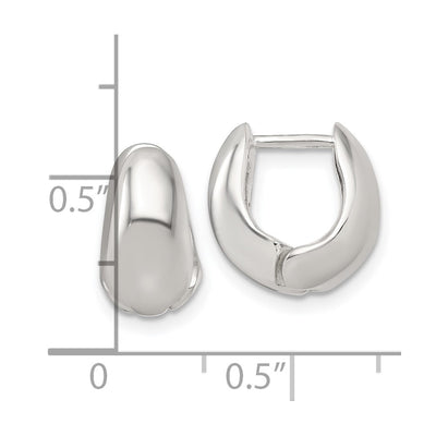 Sterling Silver Polished Tapered Hinged Hoop Earrings