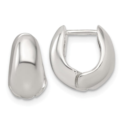 Sterling Silver Polished Tapered Hinged Hoop Earrings