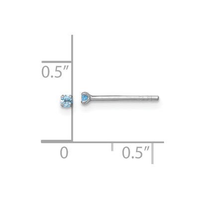 Sterling Silver Madi K Rhodium-plated Blue CZ Childrens Stud Post Earrings