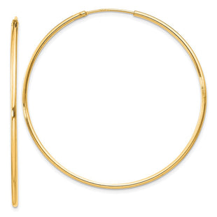 Sterling Silver Flash Gold-plated Endless Hoop Earrings (Style QE4359GP)