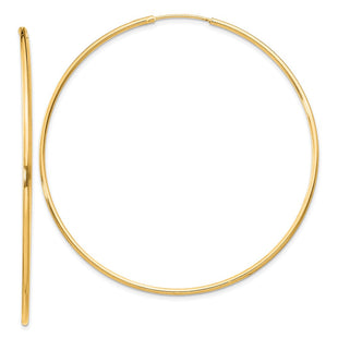 Sterling Silver Flash Gold-plated Endless Hoop Earrings (Style QE4361GP)