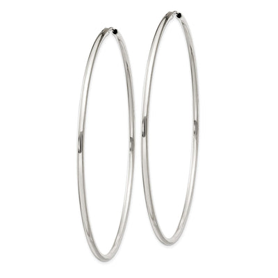 Sterling Silver Endless Hoop Earrings, 70 x 2mm