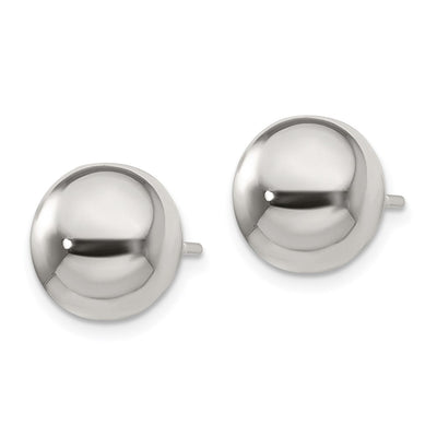 Sterling Silver Polished Button Earrings, 10 x 10mm