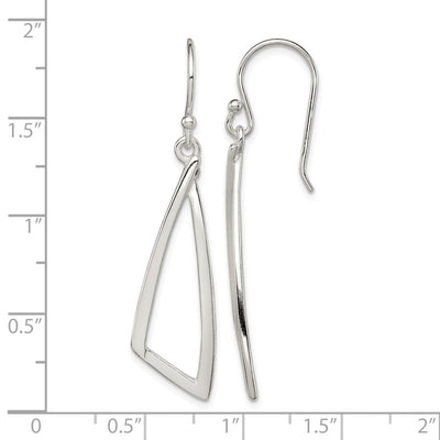 Sterling Silver Polished Fancy Dangle Earrings, 47 x 10mm