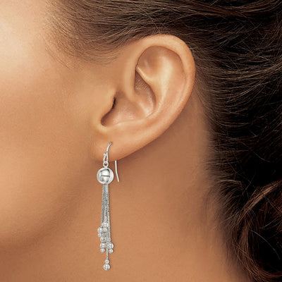Sterling Silver Shepherd Hook Earrings, 57 x 8mm