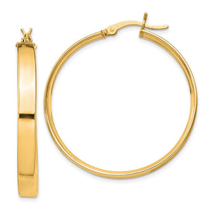 Sterling Silver Flash Gold-plated 4. Hoop Earrings (Style QE8146GP)