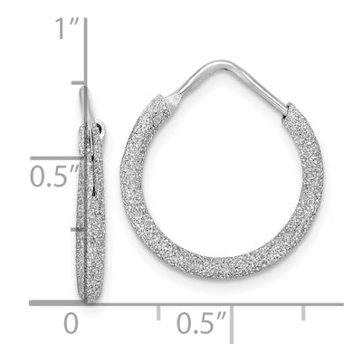 Sterling Silver Rhodium-plated Laser Cut Endless Hoop Earrings, 20 x 2mm