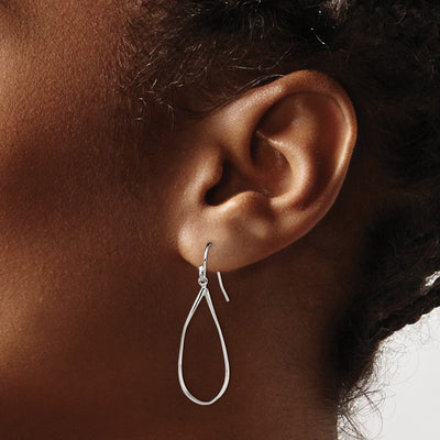 Sterling Silver Polished Teardrop Dangle Earrings, 41 x 15mm