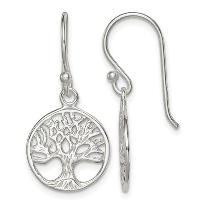 Sterling Silver Shepherd Hook Earrings, 38 x 13mm