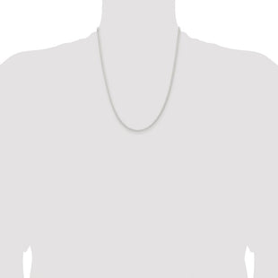 Sterling Silver Rhodium-plated Beveled Curb Chain