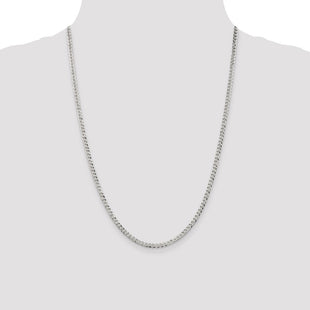 Sterling Silver Beveled Curb Chain (Style QFB080-24)