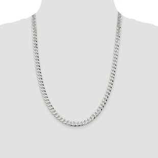 Sterling Silver Beveled Curb Chain (Style QFB180-24)