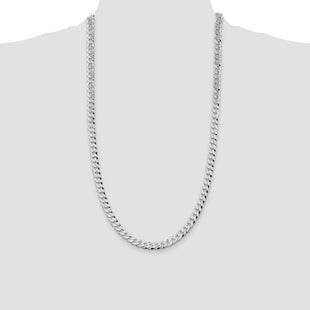 Sterling Silver Rhodium-plated Beveled Curb Chain (Style QFB180R-28)
