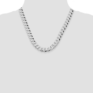 Sterling Silver Rhodium-plated Beveled Curb Chain