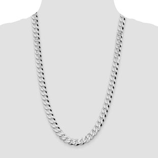 Sterling Silver Rhodium-plated Beveled Curb Chain