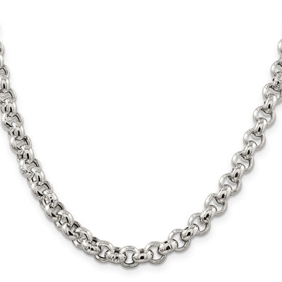 Sterling Silver Semi-solid Rolo Chain, 18 x 7.75mm