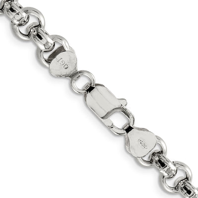 Sterling Silver Semi-solid Rolo Chain, 18 x 7.75mm