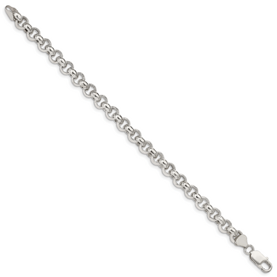 Sterling Silver Semi-solid Rolo Chain, 18 x 7.75mm