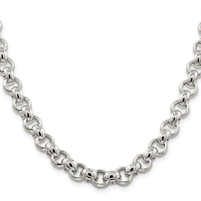 Sterling Silver Semi-solid Rolo Chain, 18 x 9.5mm
