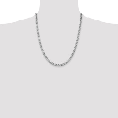 Sterling Silver Rhodium-plated Polished Curb Chain, 18 x 5mm