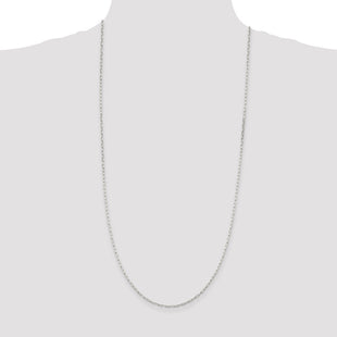 Sterling Silver Elongated Open Link Chain (Style QFC156-30)