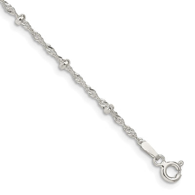 Sterling Silver Singapore w/ Beads Chain