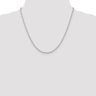 Sterling Silver Fancy Beaded Chain (Style QFC166-20)