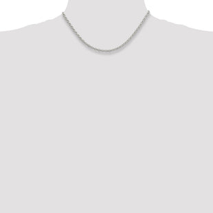 Sterling Silver Oval Fancy Rolo Chain (Style QFC194-16)