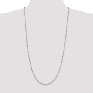 Sterling Silver Oval Fancy Rolo Chain (Style QFC194-30)
