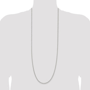 Sterling Silver Oval Fancy Rolo Chain (Style QFC194-36)