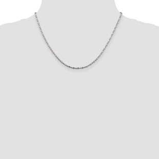 Sterling Silver Fancy Beaded Chain (Style QFC195-18)