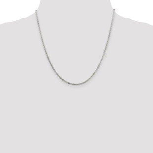 Sterling Silver Flat Link Cable Chain (Style QFC196-20)