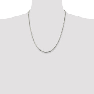 Sterling Silver Flat Rope Chain (Style QFC203-22)