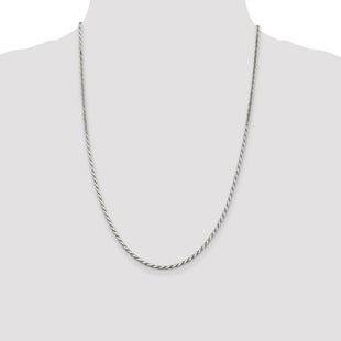 Sterling Silver Flat Rope Chain (Style QFC203-24)