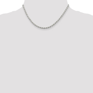 Sterling Silver Flat Rope Chain (Style QFC204-16)