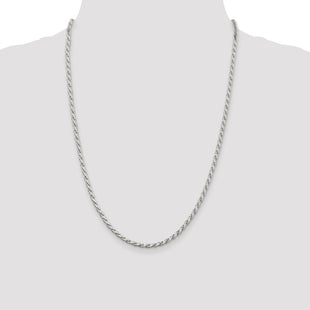 Sterling Silver Flat Rope Chain (Style QFC204-24)