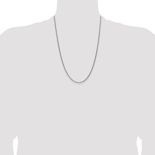 Sterling Silver Antiqued Solid Square Spiga Chain (Style QFC215-24)