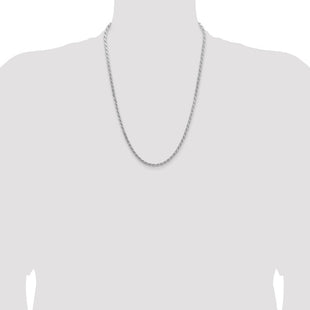 Sterling Silver Flat Rope Chain (Style QFC223-24)