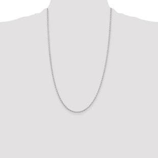 Sterling Silver Oval Fancy Rolo Chain (Style QFC47-26)