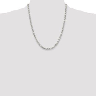 Sterling Silver Diamond-cut Rolo Chain (Style QFC50-22)