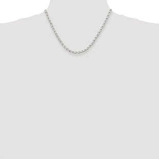 Sterling Silver Rhodium-plated Diamond-cut Rolo Chain (Style QFC50R-18)