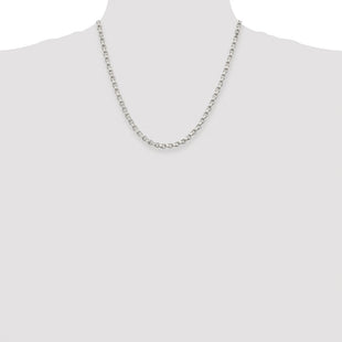 Sterling Silver Rhodium-plated Diamond-cut Rolo Chain (Style QFC50R-20)