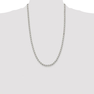 Sterling Silver Rhodium-plated Diamond-cut Rolo Chain (Style QFC50R-26)
