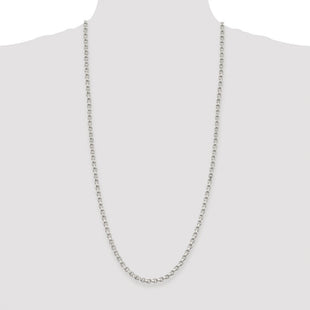 Sterling Silver Rhodium-plated Diamond-cut Rolo Chain (Style QFC50R-30)