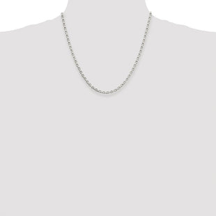 Sterling Silver Rhodium-plated Diamond-cut Rolo Chain (Style QFC51R-20)